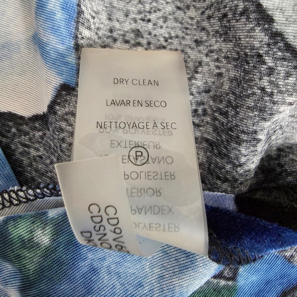 Calvin Klein Dark Floral Velvet Midi Dress Sz 10 Blue Rose Office‎ Evening - Picture 11 of 15